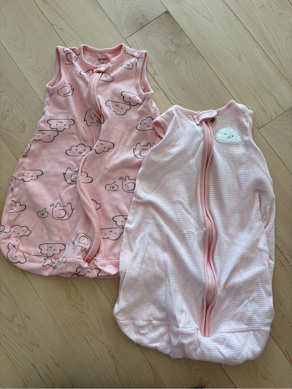 Carter's Pink Cloud & Stripe Sleep Sacks - 2-Pack